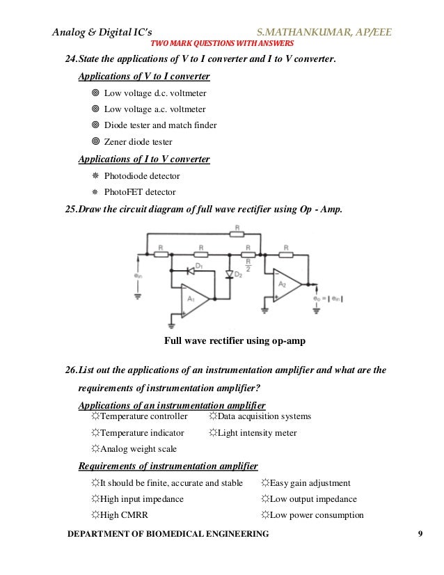 Analog & Digital Integrated Circuits Material (Short Answers)