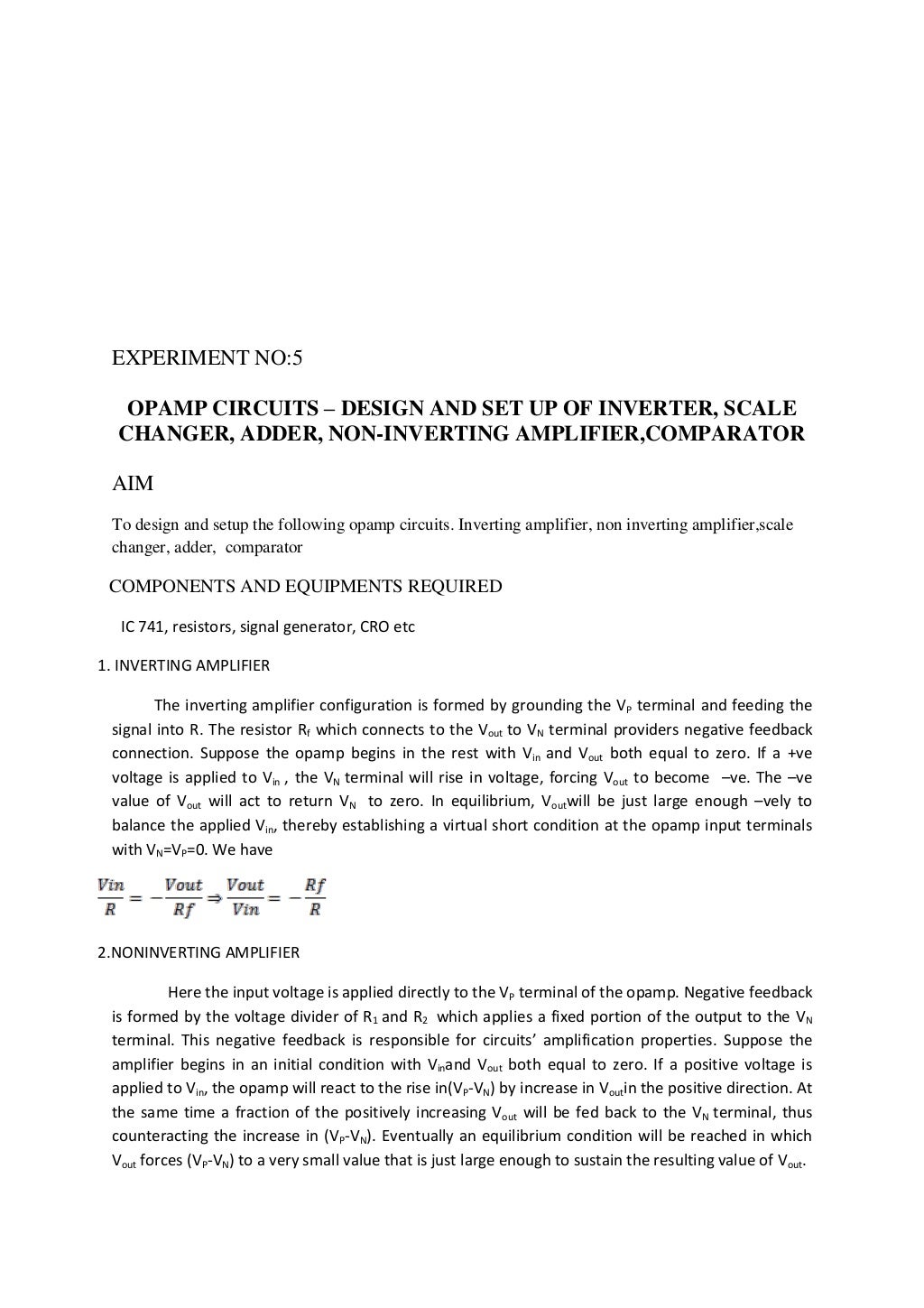 Analog electronics LAB MANUAL