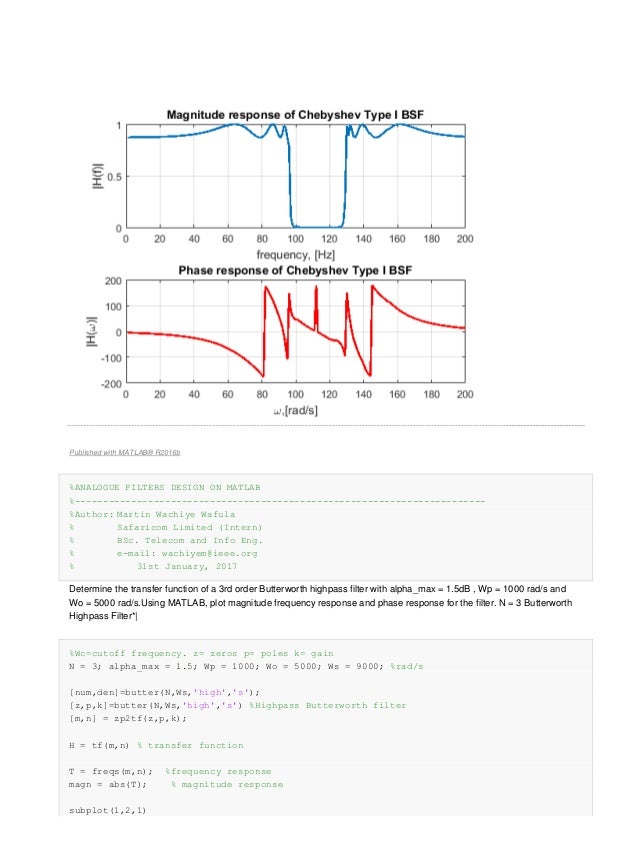 Analog filters matlab_examples