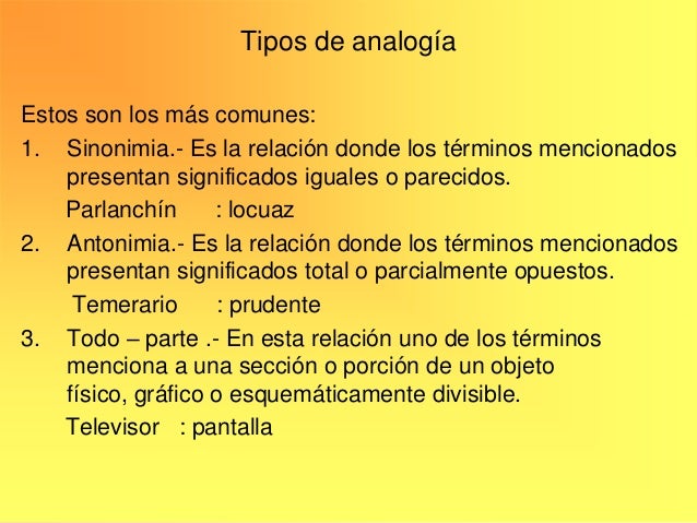 Tipo De Analogia Entre Elementos Con Similitudes slideshare.net
