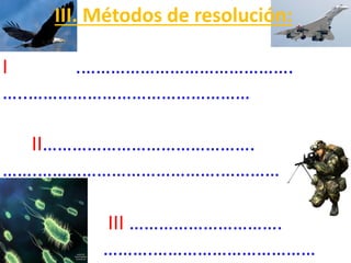 III. Métodos de resolución:
I
.…………………………………….
…..………………………………………
II…………………………………….
…….……………………………….…………

III ………………………….
……….……………………………

 