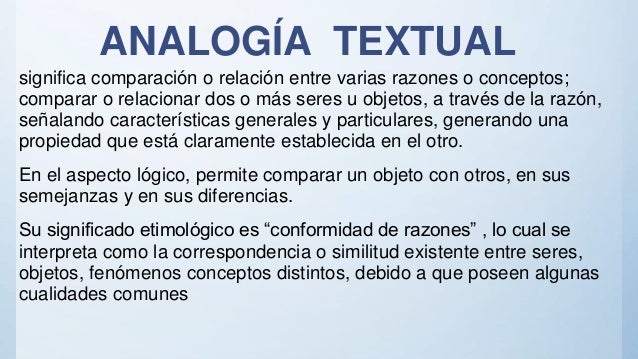 Analogias y conectores textuales