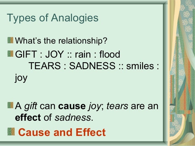 example of cause and effect relationship analogy