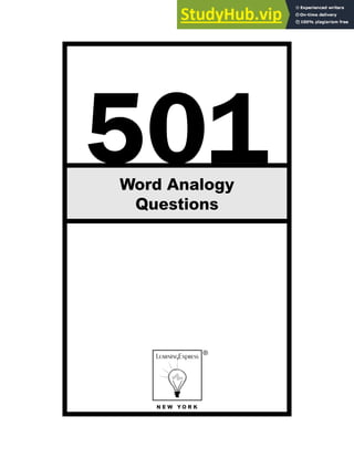 501
Word Analogy
Questions
N E W Y O R K
®
 