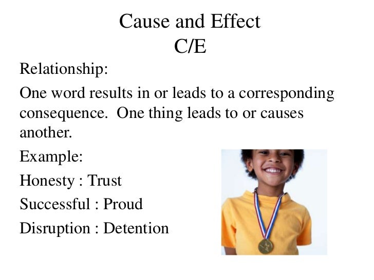 what is an example of cause and effect analogy