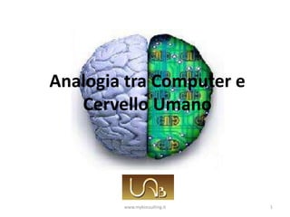 Analogia tra Computer e
Cervello Umano
1www.mykonsulting.it
 
