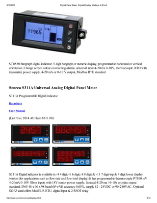 Analog Input Digital Panel Meters | PDF