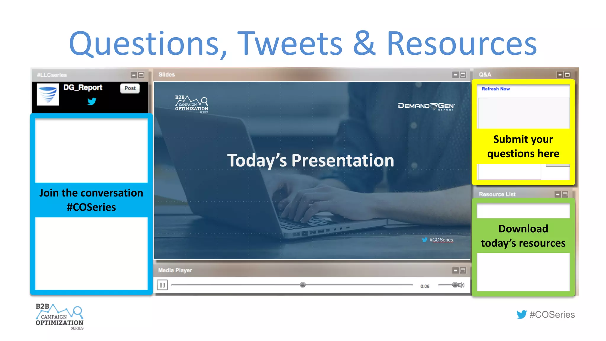 #COSeries
Questions, Tweets & Resources
Submit your
questions here
Download
today’s resources
Join the conversation
#COSeries
 