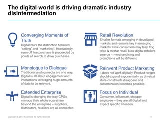 The digital world is driving dramatic industry
disintermediation

Converging Moments of
Truth
Digital blurs the distinctio...