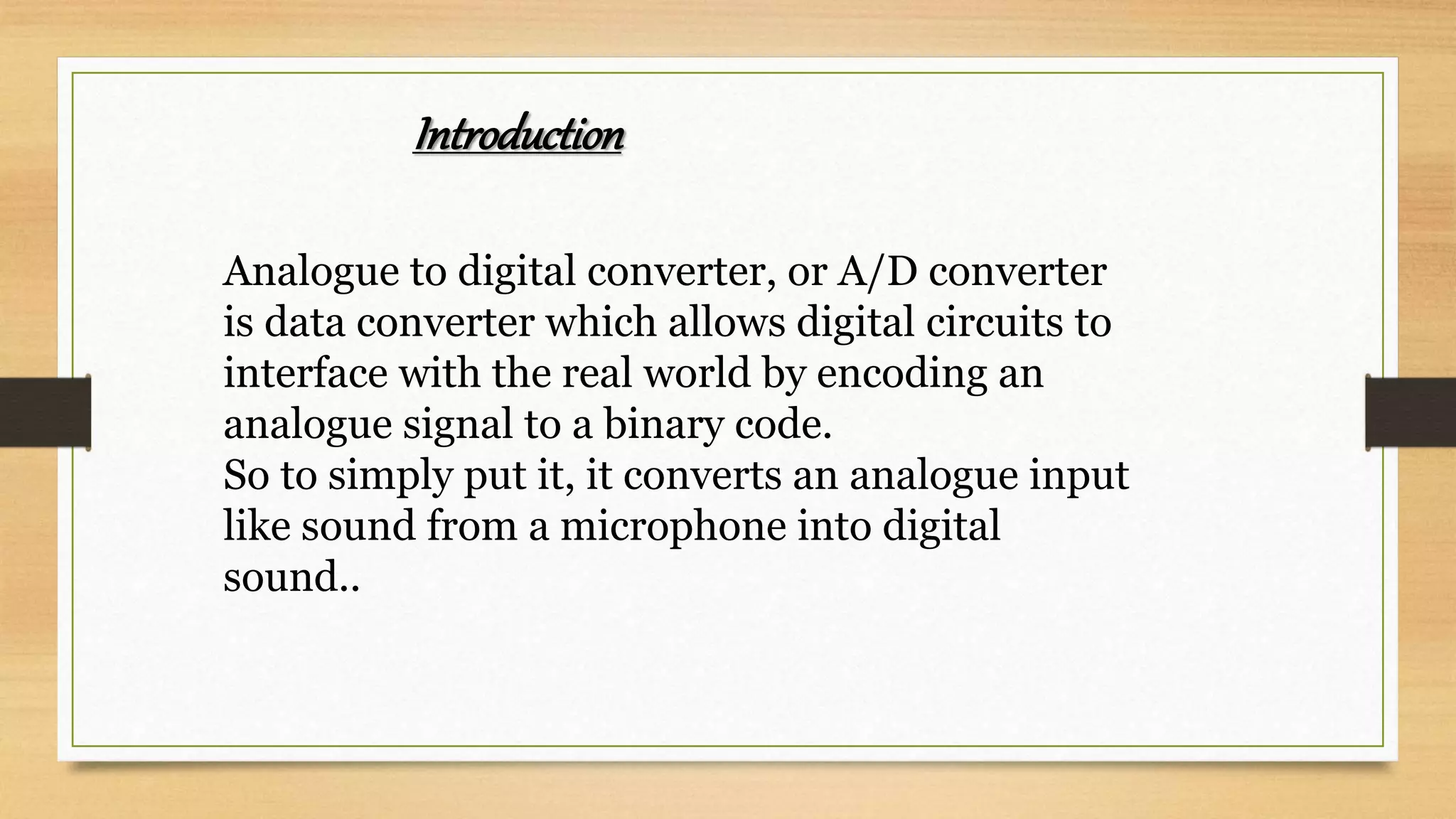 Analog to digital converter (ACD) | PPTX