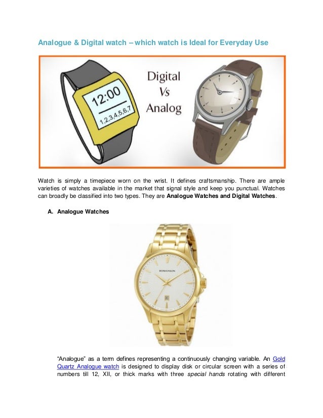Analogue & digital watch which watch is ideal for everyday use