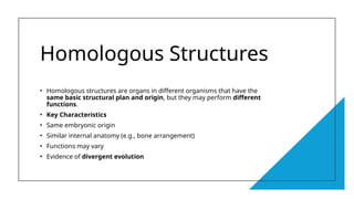 Understanding Analogy and Homology in Evolutionary Biology: Evidence ...
