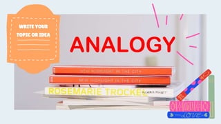 WRITE YOUR
TOPIC OR IDEA
ANALOGY
 