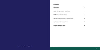 32
Contents
Introduction									4
Ax60+ Multi-gas CO2 & O2 Safety Monitor					6
O2NE+ O2 Depletion Monitor							8
Safe-Ox+ O2 Enrichment & Depletion Monitor 					12		 		
Aspida O2 and CO2 Portable Monitor						14
Example Laboratory Setup							16	 			
analoxsensortechnology.com V01
 