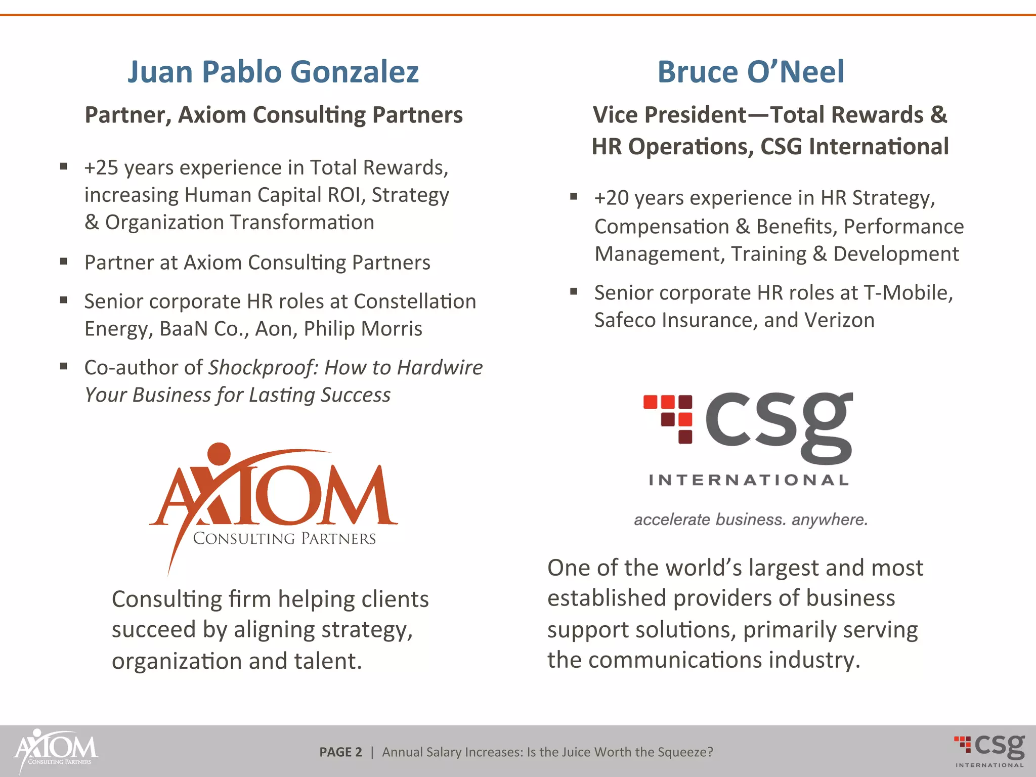 An alternative to annual salary increases Axiom Consulting Partners | PPT