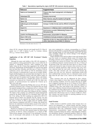 An alternative to api 14 e erosional velocity limits for sand laden ...