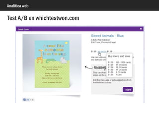Analítica web
Experimentos en analytics
 