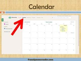 Calendar
17
@analyncmercader.com
 