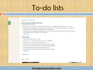 To-do lists
27
@analyncmercader.com
 