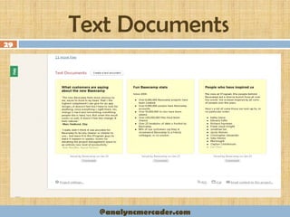 Text Documents
29
@analyncmercader.com
 