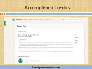 Accomplished To-do’s
77
@analyncmercader.com
 