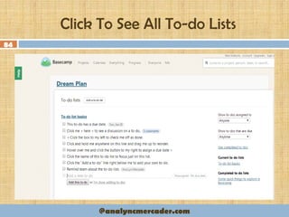 Click To See All To-do Lists
84
@analyncmercader.com
 