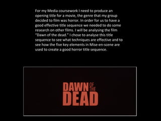 Dawn of the dead title sequence analysis | PPT