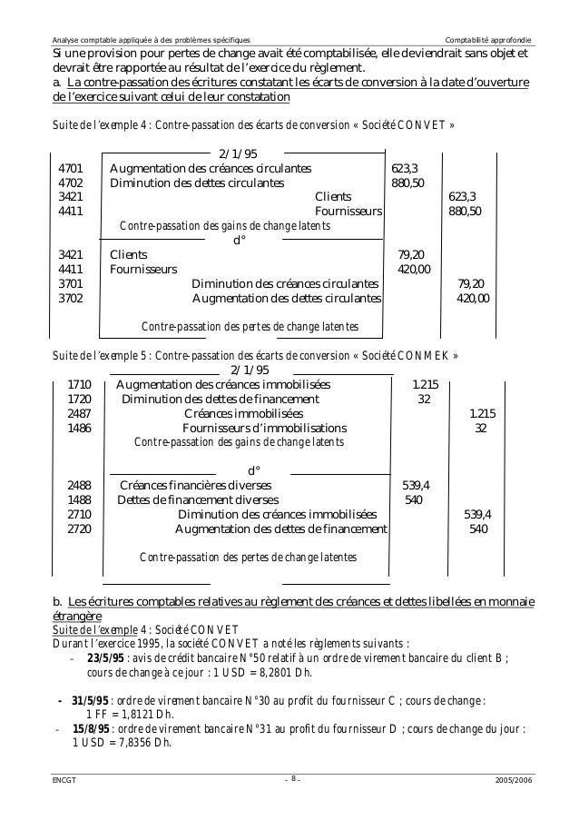 Analyse comptableappliqueeadesproblemesspecifiques
