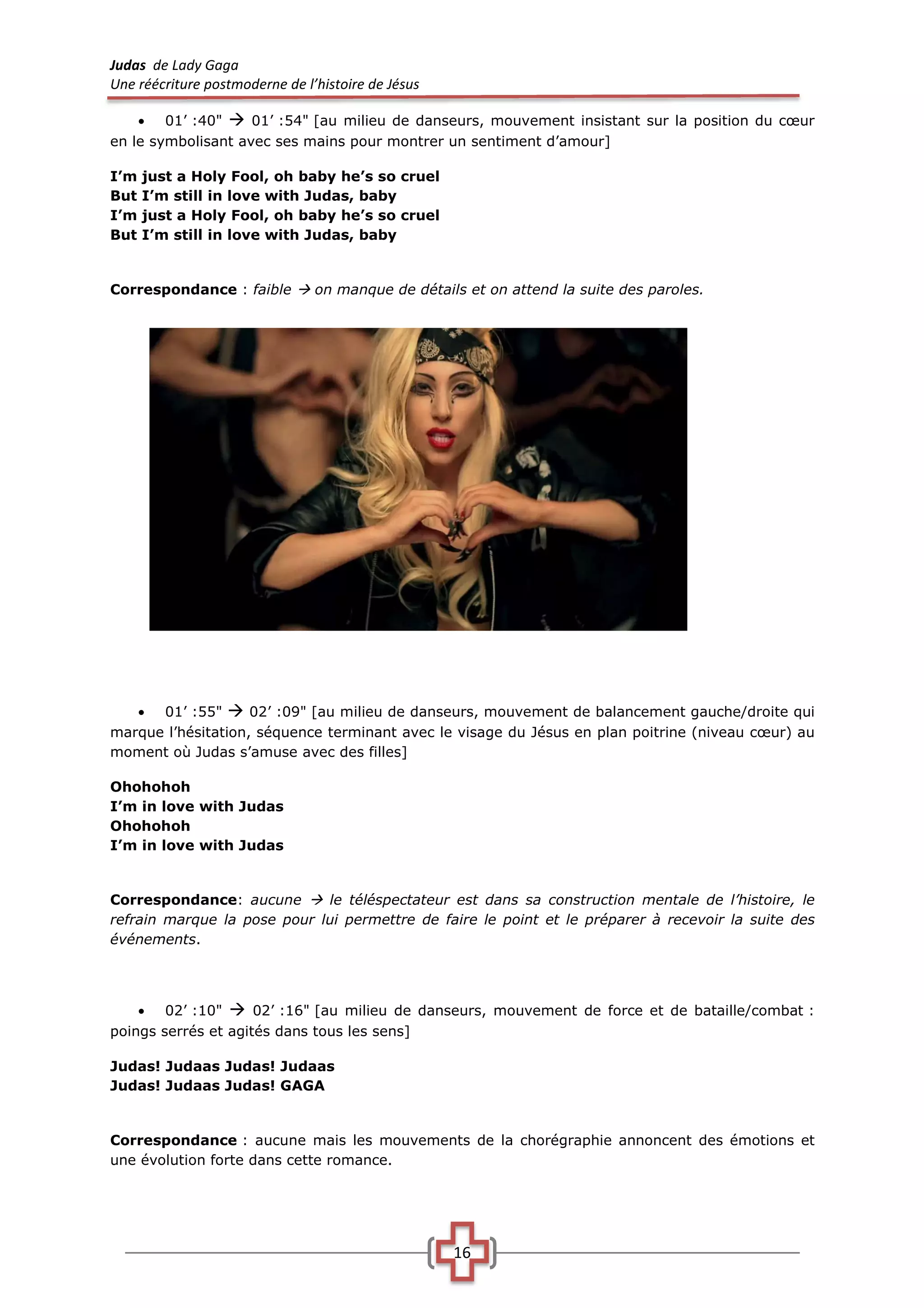 Titre De Lady Gaga Sur Le Visage Impassible Analyse du clip Judas de Lady Gaga