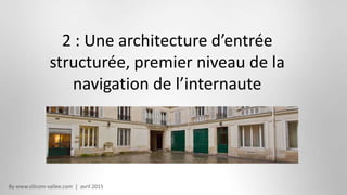 By www.silicom-vallee.com | avril 2015
2 : Une architecture d’entrée
structurée, premier niveau de la
navigation de l’internaute
 