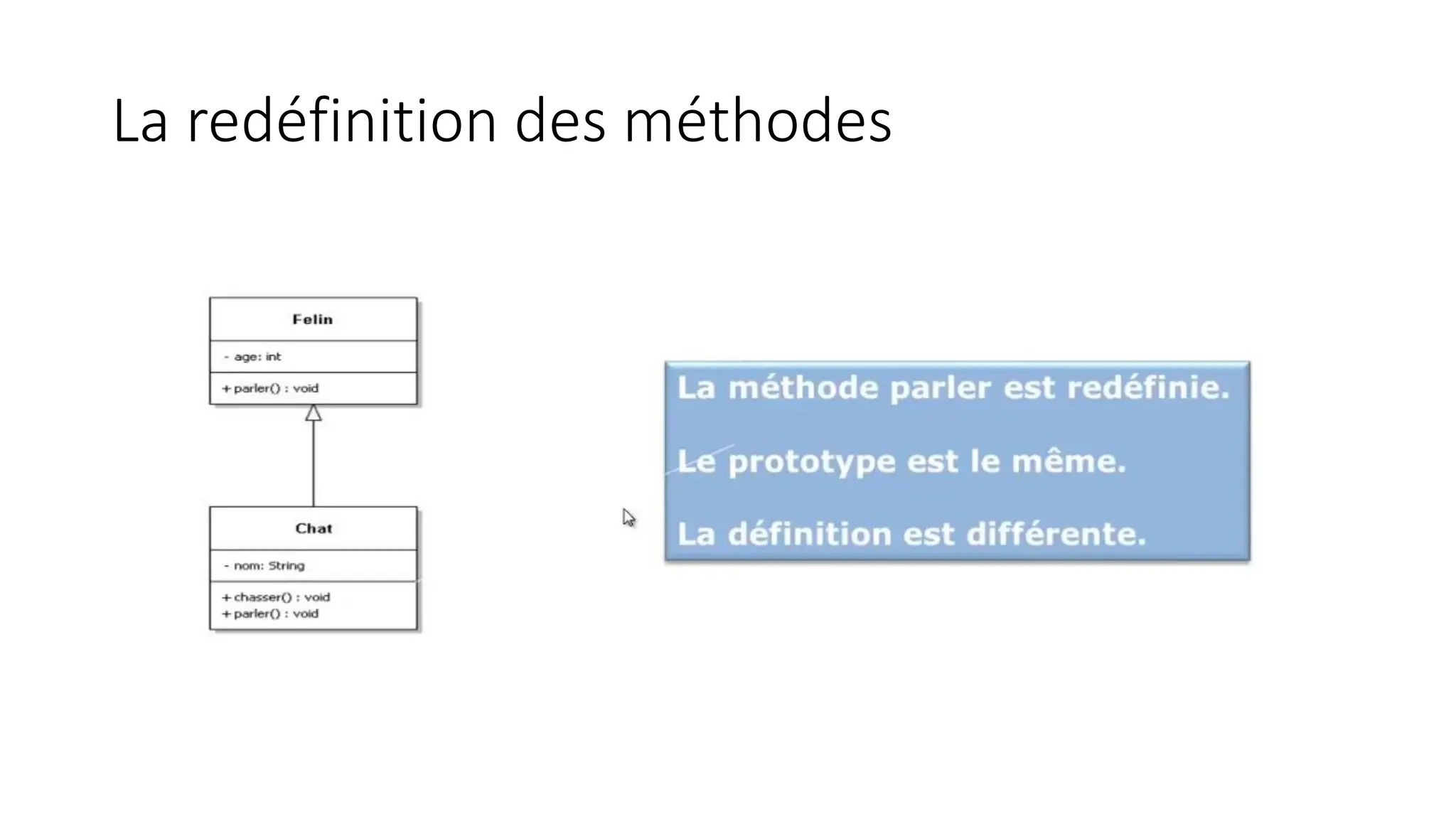 La redéfinition des méthodes
 