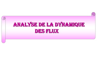 analyse de la dynamique
des flux
 