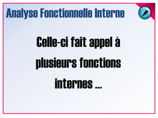 Analyse Fonctionnelle InterneCelle-ci fait appel à plusieurs fonctions internes …