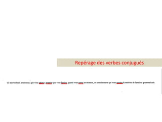 Repérage des verbes conjugués