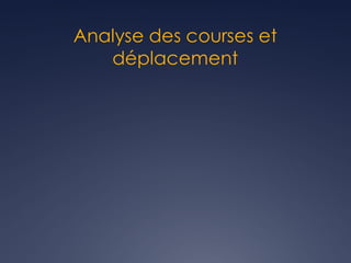 Analyse des courses et
déplacement
 