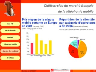 Chiffres-clés du marché français de la téléphonie mobile France Allemagne Royaume Italie  Espagne   -Uni 