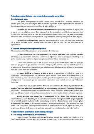3- Analyse rapide du texte – du préambule sommaire aux articles
3.1- Contenu du texte
Telle quelle, cette proposition de l...