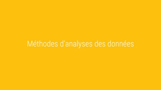Méthodes d’analyses des données
 