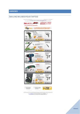 Annexe1
ANNEXES
MAILING MILIBOO POUR TAPTOO
 