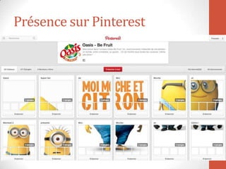 Présence sur Pinterest
 