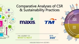Comparative Analyses of CSR
& Sustainability Practices
Hafizullah Mohd Amin (822481)
 