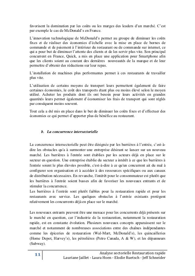 Etude Sectorielle Restauration Rapide Etude Sectorielle Restauration Rapide
