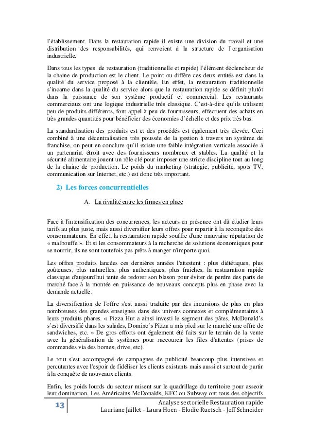 Le Secteur De La Restauration Traditionnelle En France Le Secteur De La Restauration Traditionnelle En France