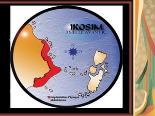 Alger
2-Au commencement il y avait des îles …il y eut el djazair

L’histoire est une discipline
qui évolue ce que nous
croyons vraie aujourd’hui ne
le sera pas forcement
demain.
-Jadis appelée
« ICOSIM »sa fondation
remonte au VI siècle avant
J.C.
-En l’an 25 avant J.C le nom
d’ICOSIM fut hellénisé en
ICOSIUM, et la ville passa
sous la domination romaine.
Implantation phénicienne
d’époque

 