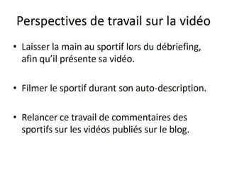 Analyse vidéo et blog
