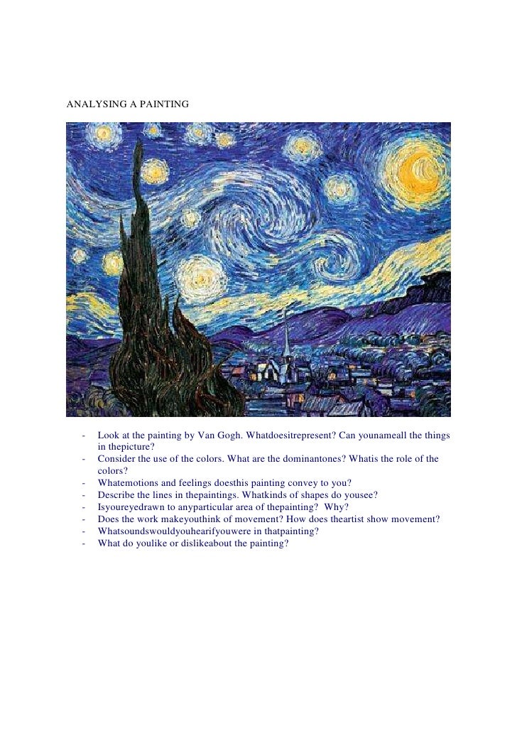 Analysing a painting starry night