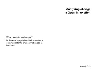 Analyzing changein Open Innovation ,[object Object]