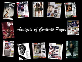 Analysis of Contents Pages 
