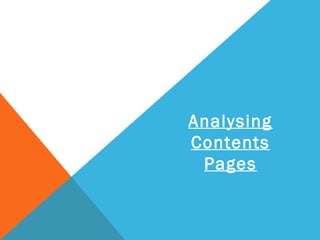 Analysing
Contents
 Pages
 