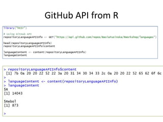GitHub API from R
 